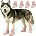 Breathable Mesh Dog Shoes Summer Anti-Scald Paw Protector Boots, Reflective Adjustable Non Slip Pet Footwear for Small Dogs Puppy Cats Hot Pavement Outdoor Walking (Light Pink, M)