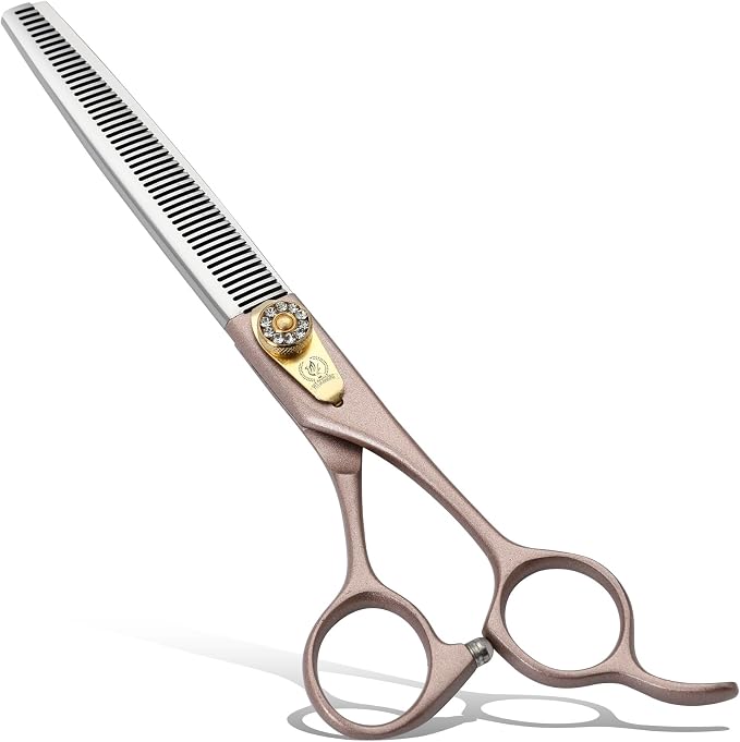 Professional Thinning Scissors for Dog Cat 7'' Pet Grooming Scissors 440C Stainless Steel Thinning Shears for Dogs 50/56 Teeth