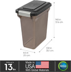 IRIS USA Dog Food Storage Container, Up to 13 lbs, Smoke, Made in USA | BPA-Free, Airtight Seal, Best for Cat Food, Bird Seed, Chicken Feed, Pet Toys, Treats, Pellets