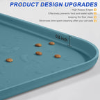 SMILOOL Silicone Pet Food Mat with Raised Edge for Food and Water Bowl, Dog Feeding Mats, Cat Food Trays for Floor Waterproof, Rubber Tray for Dogs and Cats, 24 x 16 x 0.8 Slate Blue