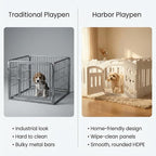 2-Panel Add-On Set | Fits 4/6/8/10 Panel Harbor Dog Playpens – Lightweight Premium HDPE Panels with Connectors (White)