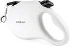 26FT Retractable Dog Leash, Heavy Duty Great Leash for Dog up to 110 lbs, 360° Tangle-Free RetractionOne-Handed Brake, Strong Nylon Tape (Large, White)