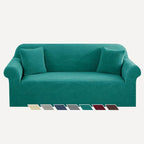 YEMYHOM Couch Cover Latest Jacquard Design High Stretch Sofa Covers for 3 Cushion Couch, Pet Dog Cat Proof Slipcover Non Slip Magic Elastic Furniture Protector (Large, Begonia Leaf Blackish Green)