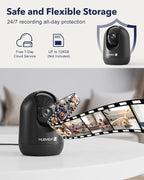 MUBVIEW Cameras for Home Security, Indoor Security Camera, 2.4/5GHz WiFi Wired Camera Ideal for Dog/Elder/Baby, Motion Tracking, Two-Way Audio, Pan Tilt, 7X24, 2K Night Vision PK320B-D | For dogs, elders and baby rooms, motion tracking, 2-way audio, 24...