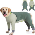 Dog Onesie Coat - Water-Repellent & Stretchable, Dirt-Resistant Outdoor Puppy Suit with Reflective Strips | Controls Shedding | for Small, Medium, Large Dogs (Olive Green, 5XL(Weight 65-88 lbs))