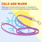 Viper Biothane K9 Working Dog Leash Waterproof Lead for Tracking Training Schutzhund Odor-Proof Long Line with Solid Brass Snap for Puppy Medium and Large Dogs 4ft, Amethyst Purple