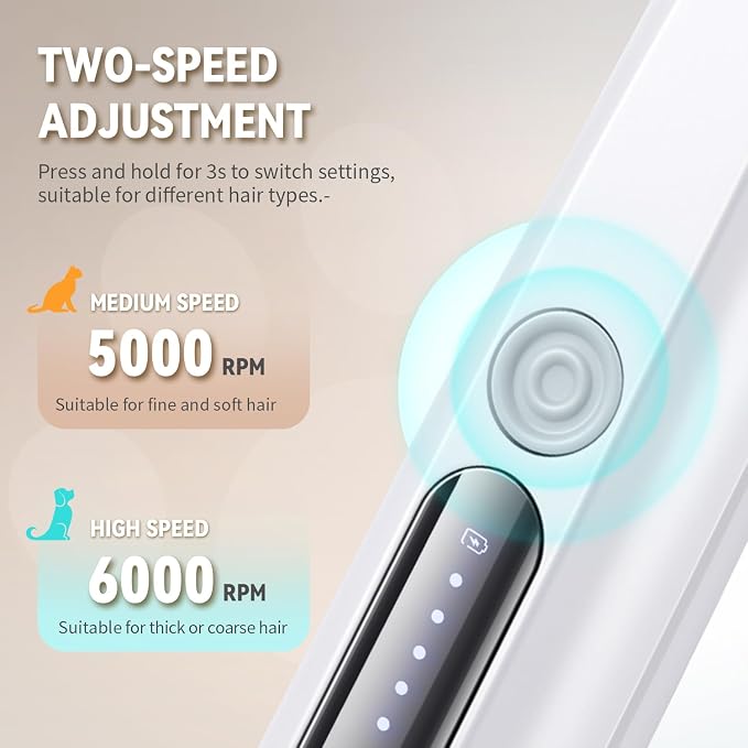 2026 New Pet Precision Trimmer, Dog Paw Trimmer with LED Light, Ultra Quiet | IP68 Waterproof, Dual-Speed Motor, Suit for Trimming Paw, Ear, Face, Butt, Eyebrows, USB Rechageble