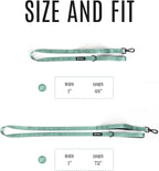 Fei & Eve Classic Dog Leash | Soft-Touch 210D Nylon, Dual Padded Handles, Traffic Handle, Tangle-Free, Heavy Duty, Glacier Green, 4FT