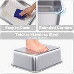 Stainless Steel Litter Box, Metal Litter Box High Sided 18"x14"x6" | Cat Litter Box Easy to Clean, Non-Stick Litterbox for Cats or Kittens, No-Smell Pet Supplies Toilet Tray
