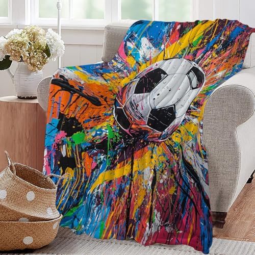 Graffiti Soccer Blanket Banksy Soccer Throw Stuff Gifts 50"x40" - Image 5