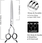 HASHIMOTO Chunkers Dog Grooming Scissors, 7.0 inch, 70% Thinning Rate. | Bulking off Coat Quickly, Sharp, 440C Stainless Steel