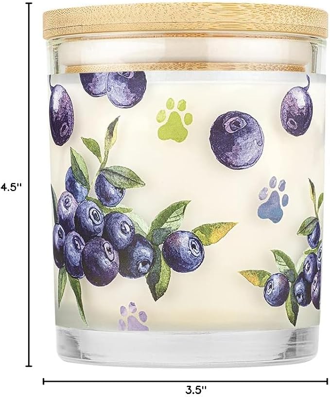 Pet House Candles, Natural Soy-Based, Clean Burning Pet Friendly Candles, 60 Hour Burn Time - Wild Blueberries, 9 oz, 2 Pack