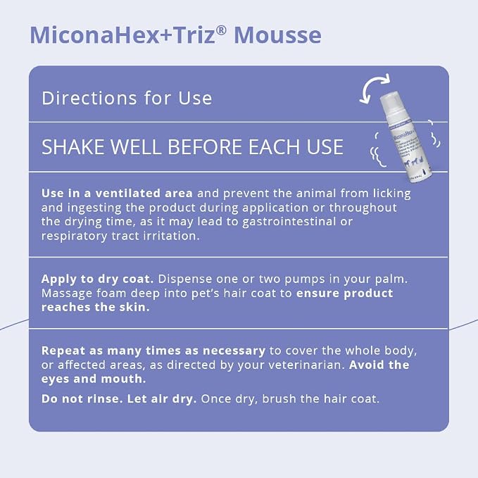 MiconaHex+Triz Mousse, 7.1 oz | Antibiofilm, Moisturizing; Packaging May Vary