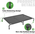 Simple Trending Raised Dog Bed for Extra Large Dogs, Waterproof XL Dog Cot, Outdoor Elevated Pet Bed, 60.25" x 37.25", Black