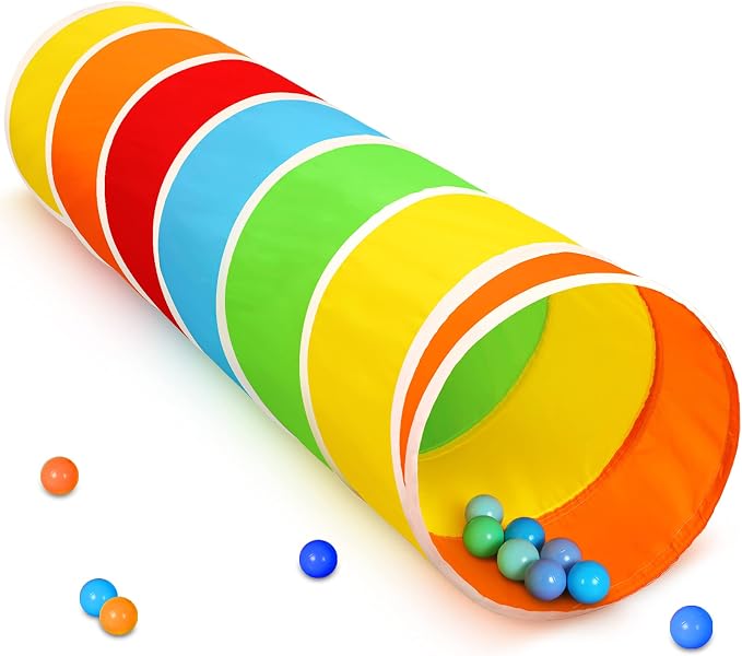 Kids Play Tunnel Tent for Toddlers, Colorful Pop Up Crawl Tunnel Toy for Baby or Pet with Breathable Mesh, Collapsible Gift for Boy and Girl Play Tunnel Indoor and Outdoor Game