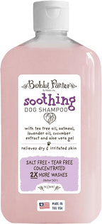 Bobbi Panter Soothing Dog Shampoo Tea Tree, Lavender, Cucumber & Oat Protein – Natural Formula for Sensitive Skin & Irritation Relief, Tear-Free, 30:1 Concentrate, Made in USA, 14 oz