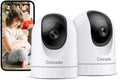 Cinnado 2K Indoor Security Camera with Alert for Pet/Cat/Nanny, D1 2Pack | Baby Monitor with 2.4Ghz Wi-Fi Camera & Audio, Night Vision, 24/7 SD Card/Cloud Storage, Compatible with Alexa & Google Home