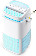 POMORON Air Purifiers for Home with Negative Ion and UV, MJ002H, White | Negative Ion Function, UV Function, True H13 Filter, 8/12/24 hours Timer, Fragrance Diffuse