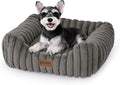 ZOMISIA Small Dog Bed, Cat Bed for Indoor Cats with Washable Cover, 20x19'' | Orthopedic Dog Beds for Small Dogs, Neck-Friendly Bolster, Low-Front Edge, Puppy Bed with Waterproof Removable Cover , Grey