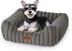 ZOMISIA Small Dog Bed, Cat Bed for Indoor Cats with Washable Cover, 20x19'' | Orthopedic Dog Beds for Small Dogs, Neck-Friendly Bolster, Low-Front Edge, Puppy Bed with Waterproof Removable Cover , Grey