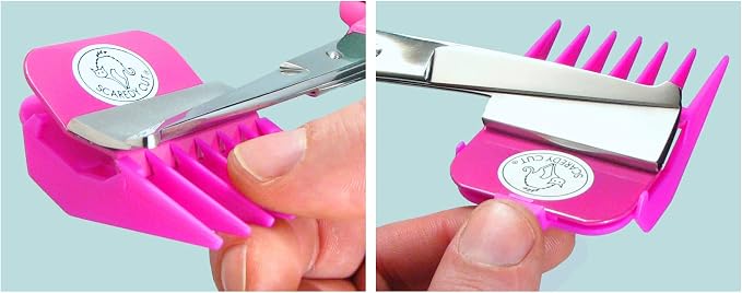 NO Buzz Dog Clippers, Tiny Trim Safety Scissor. A Silent Low Noise Pet Grooming Clipper, Right Handed Pink
