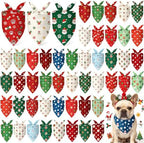 Preboun 50 Pcs Chriastmas Paw Print Dog Bandanas Bulk, Xmas Party by Preboun