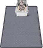 Cat Litter Mat for Litter Box 34"x22" Large Silicone Mat, Dark Grey | Waterproof Non-Slip Litter Box Mat with Raised Edges, Cat Litter Trapping Mat for Pet, Cat Litter Rug for Floor