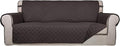 PureFit Reversible Quilted Sofa Cover, Water Resistant Slipcover Furniture Protector, Washable Couch Cover with Non Slip Foam and Elastic Straps for Kids, Pets (X Large, Chocolate/Chocolate) | Chocolate/Chocolate, Water Resistant Couch Protector, Washa...