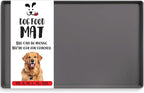 DogBuddy Dog Food Mat – Waterproof Dog Bowl Mat for Food and Water, Silicone Pet Feeding Mats for Floors, Non-Slip Placemat with High Edges for Dogs Bowls, Puppy Essentials (L: 24" x 16", Shadow)