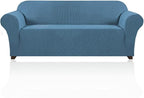 Stretch Sofa Cover Slipcover Couch Covers for 3 Cushion Couch Furniture Protector Sofa Covers with Non Slip Elastic Bottom Dogs Pet Friendly Fitted(Large Sofa 90"-100",Dusty Blue)