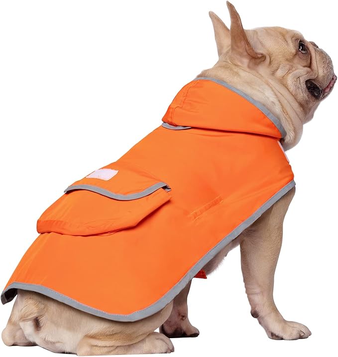 HDE Reversible Hooded Dog Raincoat Slicker Poncho for Small Medium Large Dogs - Camo Orange - S - Polyester