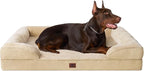 EHEYCIGA Orthopedic XXL Dog Bed, Waterproof Washable XL Big Pet Bed 52" | Non-Slip Bottom and Egg-Crate Memory Foam Extra Large Pet Couch Bed with Washable Removable Cover, Greige