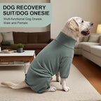 Dog Pyjamas PJS Sweater Clothes and Home Clothing Suitable for Medium to Large Breeds of Dogs, Dog Neutering Suits, Extra-Large Stretch Fabric, Four-Legged Clothes (Thickened Green, 3XL)
