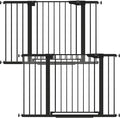 Cumbor Pack of 2 Baby Gate for Stairs, 29.7–48" Pressure Mounted Dog Gate for Doorways, Auto Close Safety Pet Gate Indoor, Easy Walk Thru Wide Child Gate, Black, Mom's Choice Award Winner