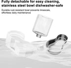 Sfozstra 4L Stainless Steel Gravity Water Dispenser:Cat Bowl | Stainless Steel, for Dogs & Cats, Bedroom Kitchen Corner Crate Area, No Electricity Required, Easy to clean