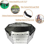 PJYuCien Playpen Top Cover for 24'' Width 8 Panel Pen, Black | More Peace of Mind, More Safe, and Reduce Mess, Suitable for Puppy, Duck, and Other Small Animals,Adhesive Tape Connect