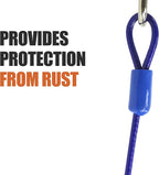 BV Dog Tie Out Cable 25 Feet - Heavy Duty Dog Lead Up to 60 Pounds - Reflective & Rust-Free with Quick Release Swivel Clips & 360° Rotating Clasp - Tangle-Free Dogs Runner for Yard (Blue, Pair)