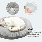 Cat Beds for Indoor Cats - Sun Flower Shaped Cute Cat Cave Bed,Gray L | Super Soft Plush Calming cat Tent house for Kitten&Puppy with Toy,Machine Washable&Thick and Removable Sushion,cat Hideaway