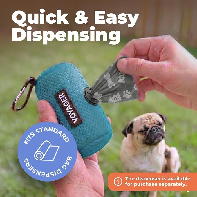 Best Pet Supplies Poop Bags for Dogs - Gray, 150 Count | Scented, Leak-proof, Easy-Tear perforations, 15 Thick Bags per roll, Outdoor Walking & Travel, Fits Standard Holders