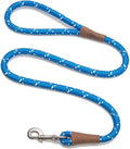 Mendota Pet Snap Leash - British-Style Braided Dog Lead, Made in The USA - Night Viz Blue, 1/2 in x 6 ft - for Large Breeds