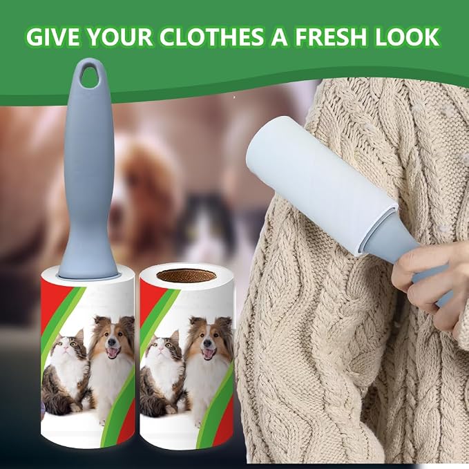Pet Hair Lint Rollers, 3 Pack, 90 Sheets Each– Reusable Sticky Roller for Pet Hair, Cat & Dog Hair Remover, Lint Remover, Pet Hair Remover for Furniture, Clothing & Cars