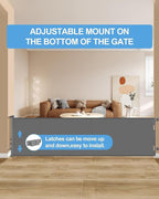 Veraste Retractable Baby Gate,Mesh Baby Extra Wide Gate,Extra Long Dog Gate,33" Tall,Large Extends up to 150" Wide,Child Safety Extra Large Gate for Doorways, Stairs, Indoor/Outdoor（Grey,33"x150"）