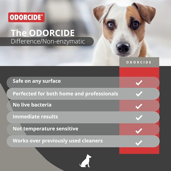 Odorcide Odor Eliminator Concentrate: Odor Eliminator for Strong Odor on Carpets, Hardwood & More - Smoke, Sweat & Pet Odor Eliminator for Home w/Non-Enzymatic Formula, 1 Gallon