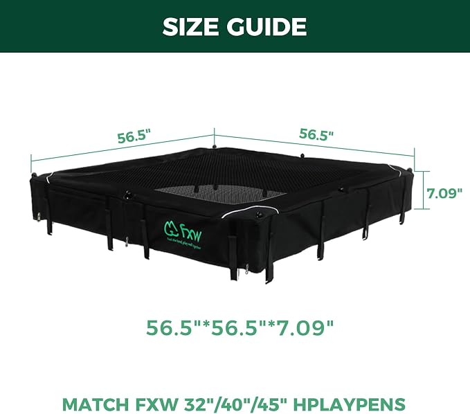 FXW Homeplus Indoor Dog Playpen with Mesh Top Cover, 40" H, 8 Panels | Calm Indoor Play Area, Cover Helps Deter Jump-Outs, for Medium & Large Dogs, Patented