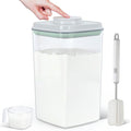4.2 Qt Airtight Flour Rice Storage Container with Pop-up Lid Sugar Holder | Crystal-Clear BPA Free Plastic Spaghetti Containers, Tall and Slim Food Storage Bin for Kitchen Pantry Organization