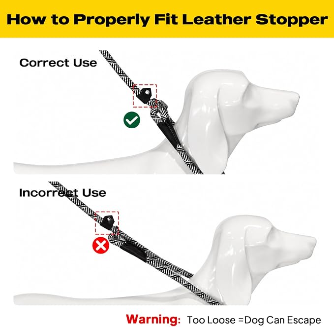 Fida Durable Slip Lead, 6 FT x 1/2" Heavy Duty Dog Loop, Comfortable Strong Rope Leash for Large, Medium Dogs, No Pull Pet Training Leash with Highly Reflective, Grey
