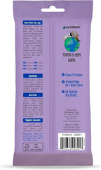 earthbath Tooth & Gum Wipes, Mint Dog Teeth Cleaning Wipes, 50 Count | No Brush Pet Dental Finger Swab for Dog and Cat Teeth Cleaning, Made in USA - Baking Soda & Cornmint
