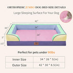 Comfort Expression Orthopedic Dog Bed for Extra Large Dogs with Bolster | Waterproof Dog Couch Bed with Washable Cover & Non-Slip Bottom, Supportive Egg Crate Foam XL Pet Bed, 42x30 Inch