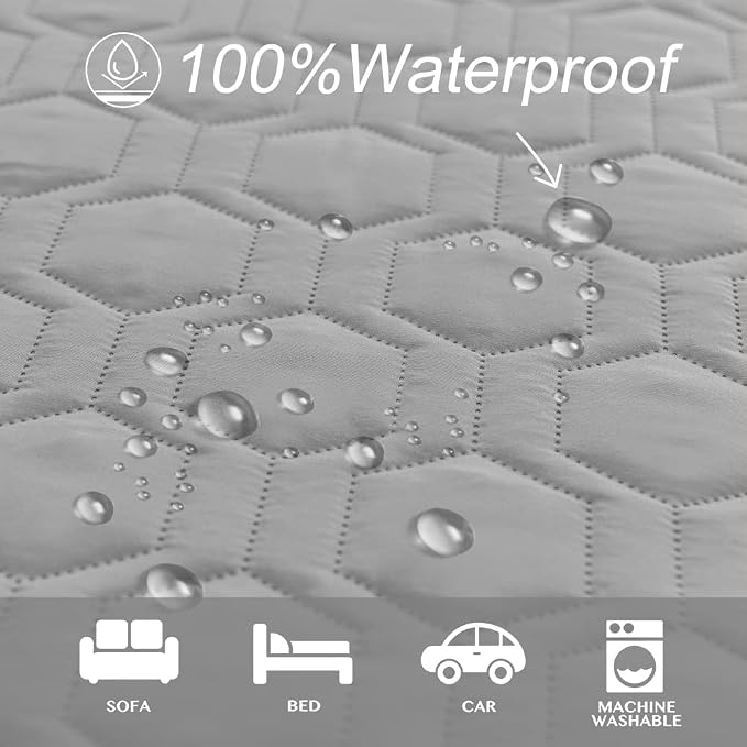Tcksstex Waterproof and Anti-Slip Dog Bed Cover and Pet Blanket Sofa Pet Bed Mat ，car Incontinence Mattress Protectors Furniture Couch Cover for Most Cats Dogs, Pets（82x82- Light Grey）