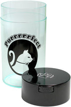 Pawvac 3 to 12 Ounces Container, Airtight Pet Food and Treats Storage Jar - Patented Vacuum Seal Container for Pet Food, Treats and other Dry Goods - Clear with Cat Logo